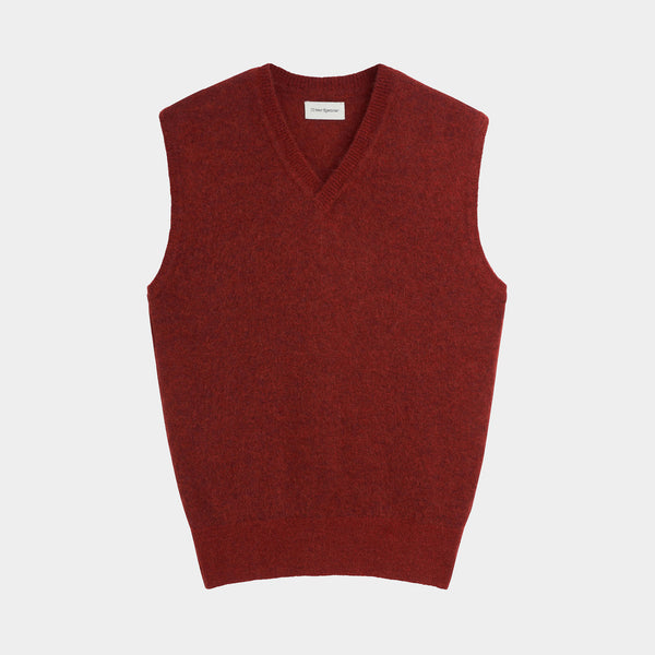 OLIVER SPENCER Graves V Neck Vest in Rosen/Rust