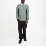 OLIVER SPENCER Heavy Long Sleeve Rugby Top Tavistock in Sage Green
