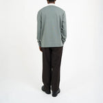 OLIVER SPENCER Heavy Long Sleeve Rugby Top Tavistock in Sage Green