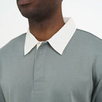 OLIVER SPENCER Heavy Long Sleeve Rugby Top Tavistock in Sage Green