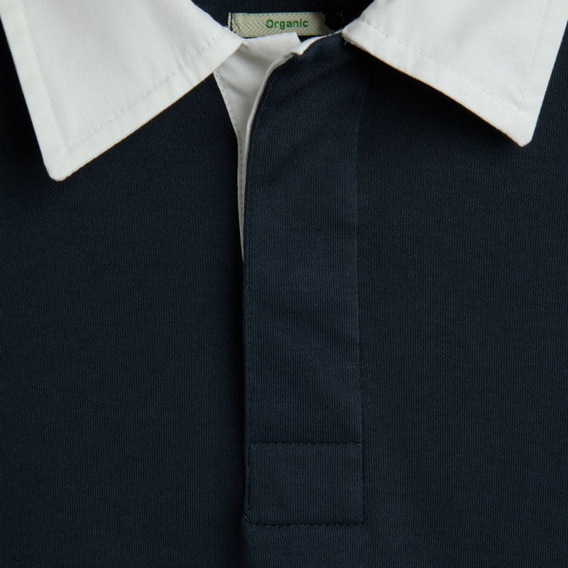 OLIVER SPENCER Heavy Long Sleeve Rugby Top Tavistock in Navy