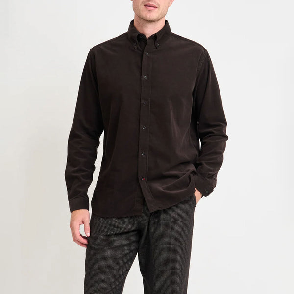 OLIVER SPENCER Brook Shirt in Mersey/Brown