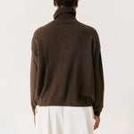 AMERICAN VINTAGE Ouity Crew Neck Jumper in Chocolate Melange