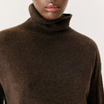 AMERICAN VINTAGE Ouity Crew Neck Jumper in Chocolate Melange