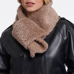 RINO & PELLE Obu Fluffy Scarf in Mocha Latte