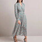 CEFINN Odette Snakeskin Print Shirt Dress in Green