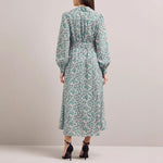 CEFINN Odette Snakeskin Print Shirt Dress in Green