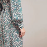 CEFINN Odette Snakeskin Print Shirt Dress in Green