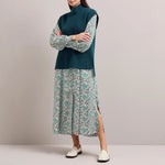 CEFINN Odette Snakeskin Print Shirt Dress in Green