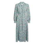 CEFINN Odette Snakeskin Print Shirt Dress in Green