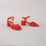 ESSKA Olivia Low Heel Sandals in Red