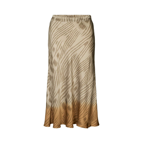 RABENS SALONER Elmi Ombre Ikat Crop Bias Skirt in Cognac Combo