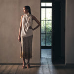 RABENS SALONER Elmi Ombre Ikat Crop Bias Skirt in Cognac Combo