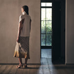 RABENS SALONER Elmi Ombre Ikat Crop Bias Skirt in Cognac Combo