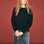 JUMPER 1234 Oversize Crew Neck Jumper in Black