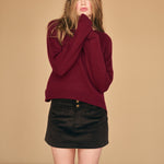 JUMPER 1234 Cashmere Oversize Crew Neck Jumper in Cherry Lacquer