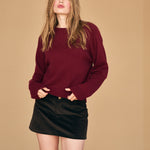 JUMPER 1234 Cashmere Oversize Crew Neck Jumper in Cherry Lacquer