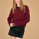 JUMPER 1234 Cashmere Oversize Crew Neck Jumper in Cherry Lacquer