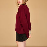 JUMPER 1234 Cashmere Oversize Roll Collar Jumper in Cherry Lacquer