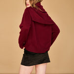 JUMPER 1234 Cashmere Oversize Roll Collar Jumper in Cherry Lacquer