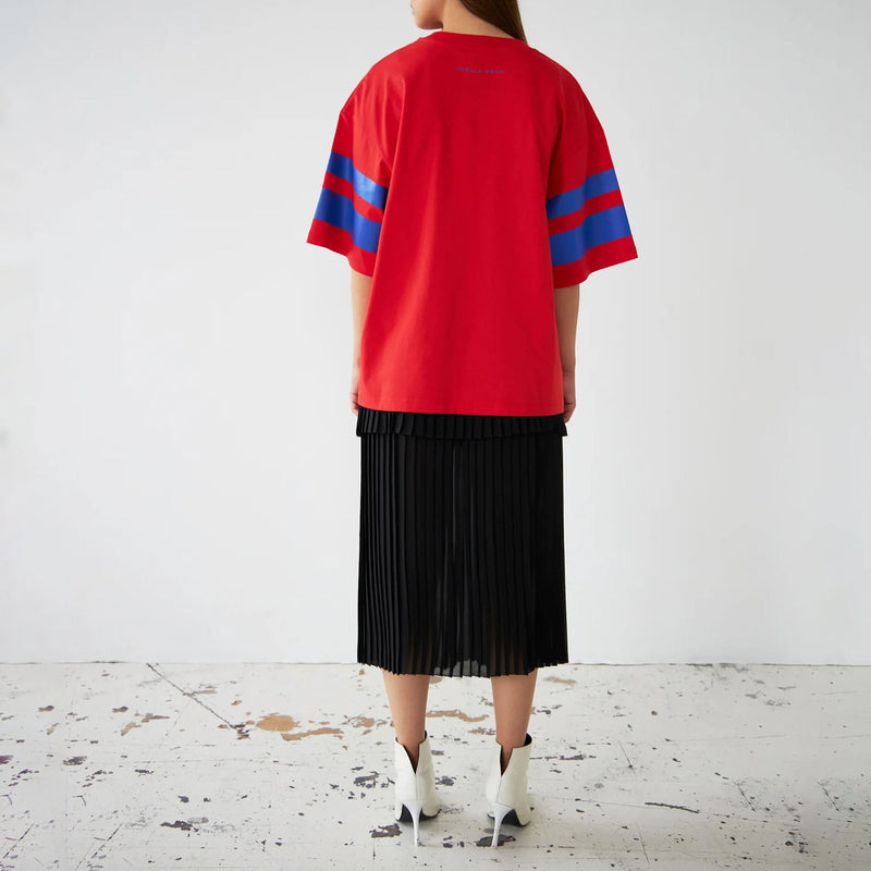 Oversized Cotton T Shirt in Chocking Red