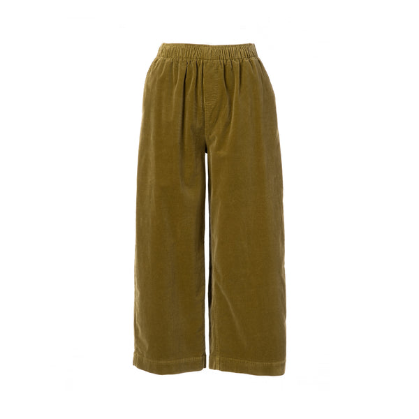 JCSOPHIE Parvati Wide Leg Cord Trousers in Moss Green