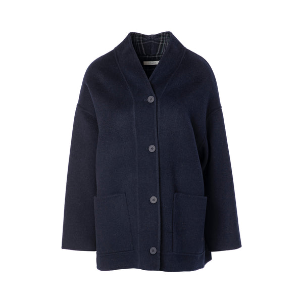 JCSOPHIE Palermo Oversized Wool Jacket in Dark Blue