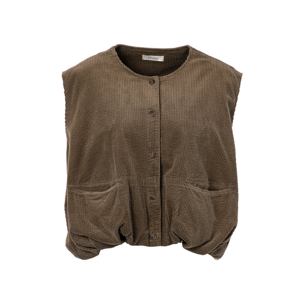 JCSOPHIE Peace Corduroy Vest in Army Green