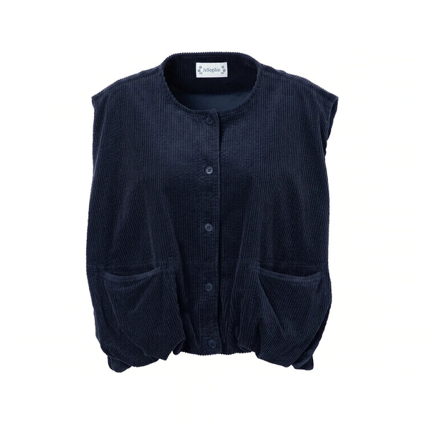 JCSOPHIE Peace Corduroy Vest in Midnight Blue