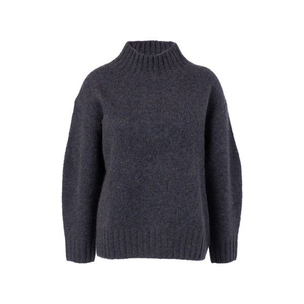 JCSOPHIE Perla Yak and Alpaca Turtleneck Jumper in Dark Blue Mélange