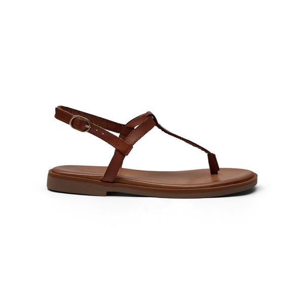 PAVEMENT Eva Leather Sandals in Tan
