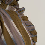 V DE VINSTER Pablo Embellished Stripe Shirt in Ikat Khaki