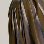 V DE VINSTER Pablo Embellished Stripe Shirt in Ikat Khaki