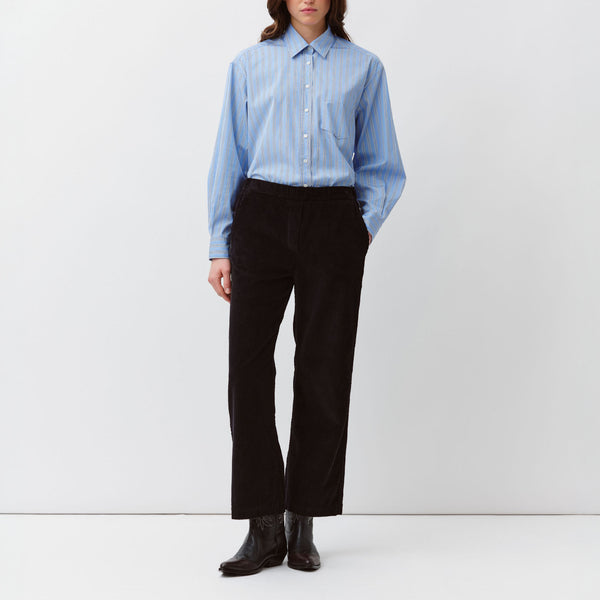 DIEGA Pantero Jumbo Cord Crop Trousers in Black