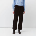 DIEGA Pantero Jumbo Cord Crop Trousers in Black