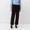 DIEGA Pantero Jumbo Cord Crop Trousers in Black