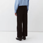 DIEGA Pantero Jumbo Cord Crop Trousers in Black
