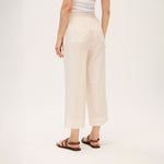 ROSSO35 Garment Dyed Elasticated Trousers in Ivory