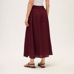 ROSSO35 Garment Dyed Long Skirt in Brown