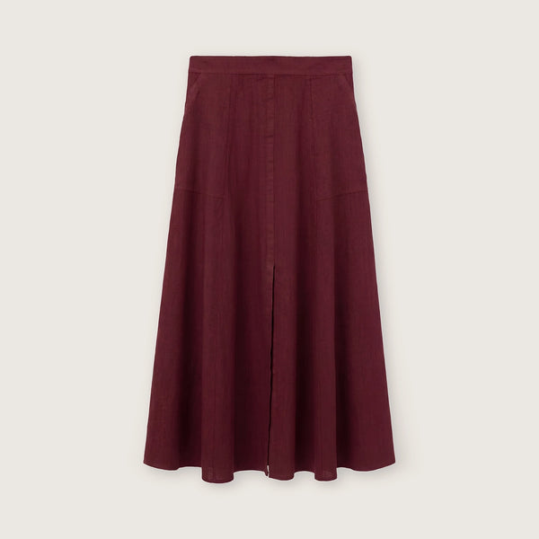 ROSSO35 Garment Dyed Long Skirt in Brown