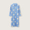 ROSSO35 Embroidered Linen Dress in Blue/Beige