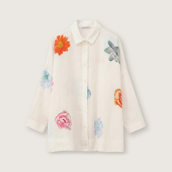 ROSSO35 Printed Oversized Shirt in White