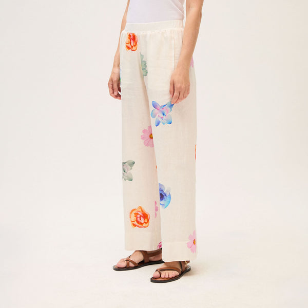 ROSSO35 Printed Trousers in White
