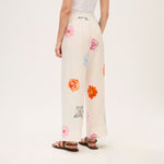 ROSSO35 Printed Trousers in White