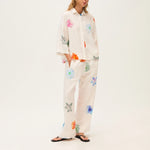 ROSSO35 Printed Trousers in White