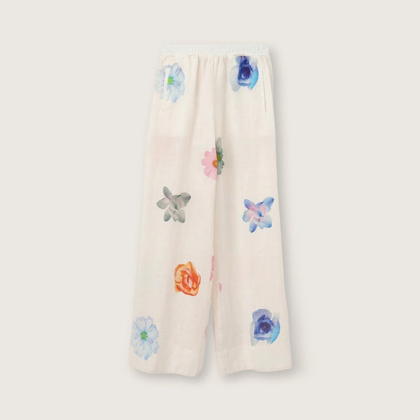 ROSSO35 Printed Trousers in White