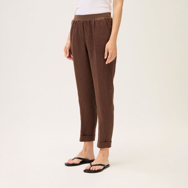 ROSSO35 Garment Dyed Trousers in Brown