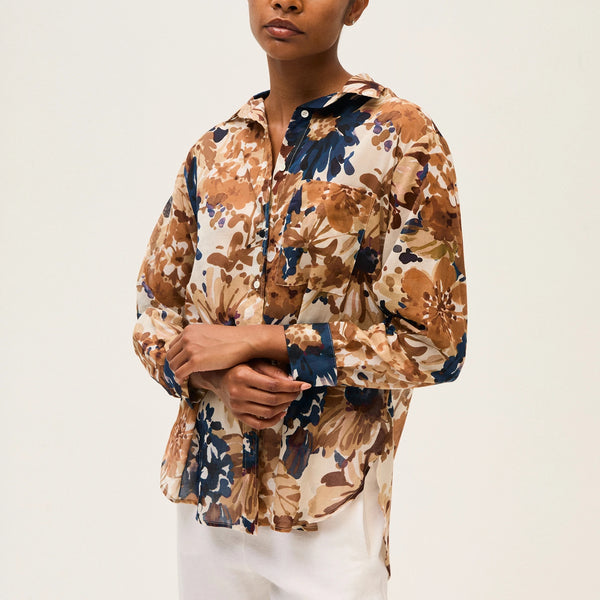 ROSSO35 Printed Shirt in Navy