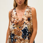 ROSSO35 Printed Long Dress in Navy