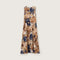 ROSSO35 Printed Long Dress in Navy